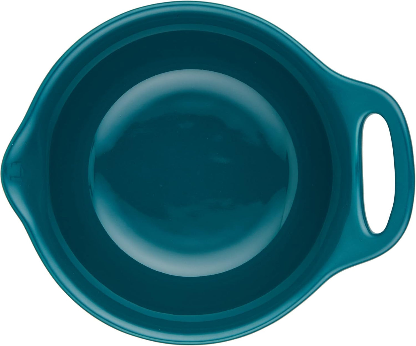 Rachael Ray Ceramics Nesting Mixing Bowl Set with Pour Spout, 1 Quart and 2 Quart, Teal