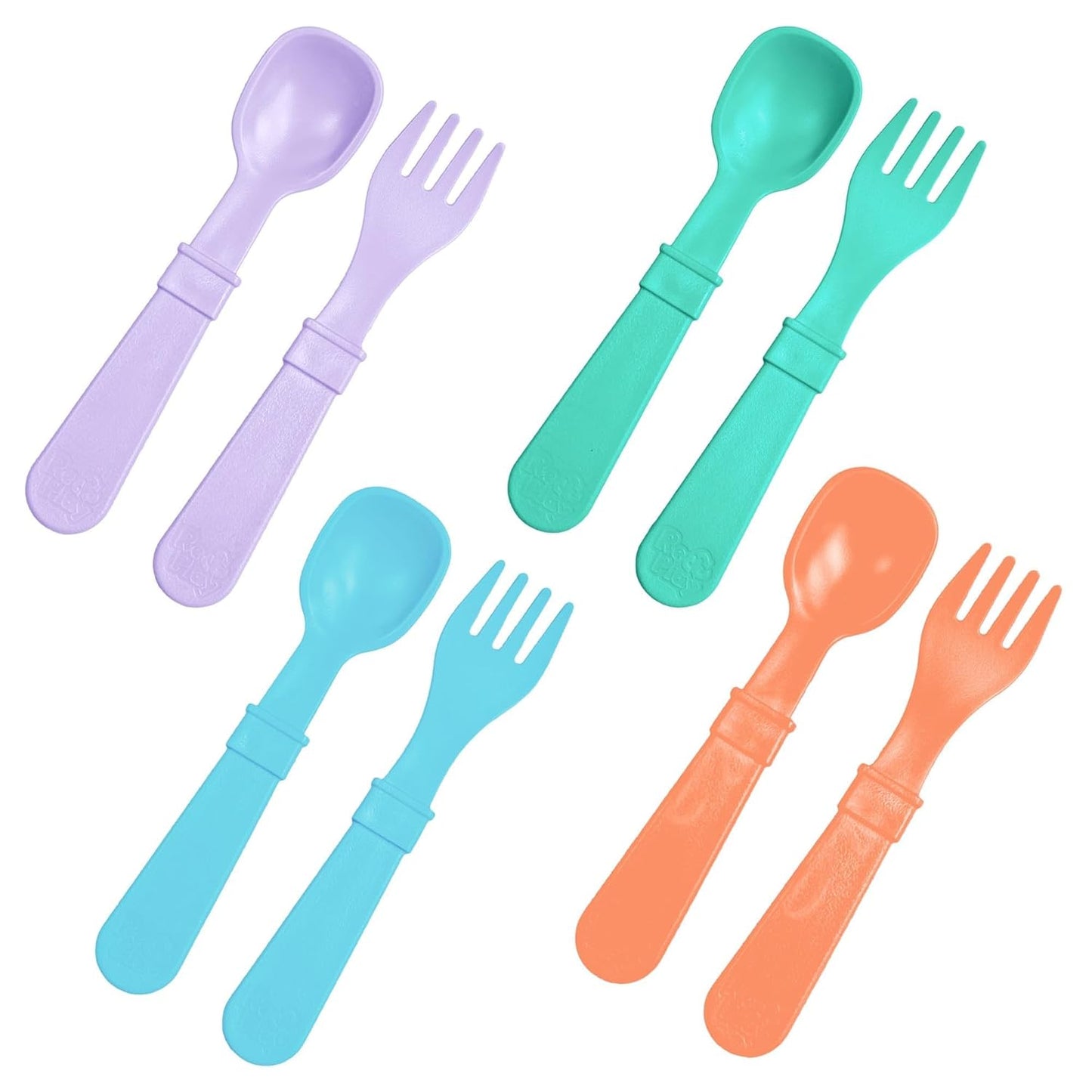 Re-Play Toddler Forks and Spoons Set - 4x4 Utensils Set for Kids - Dishwasher and Microwave Safe - Made in USA - Set of 8-5.8" x 1.2" x 0.2" - Princess