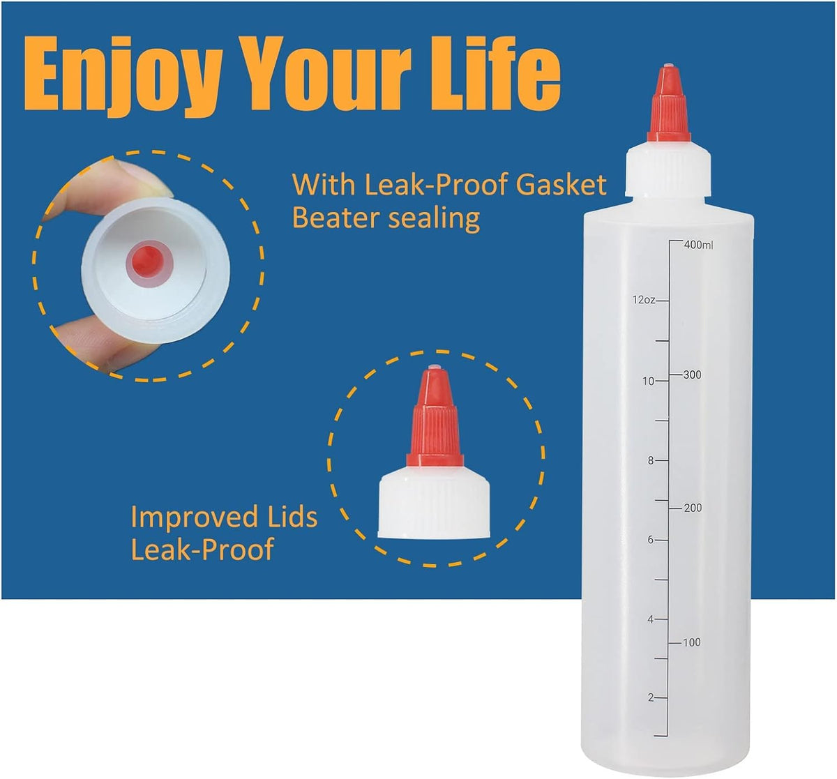 32 oz / 1000 ml Plastic Squeeze Bottles 3-Hole