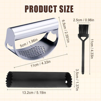 Garlic Press Rocker - 2024 NEW Stainless Steel Garlic Mincer Garlic Crusher with Peeler, New Innovative Garlic Chopper with Peeler and Scraper for Smash Garlic (Black)