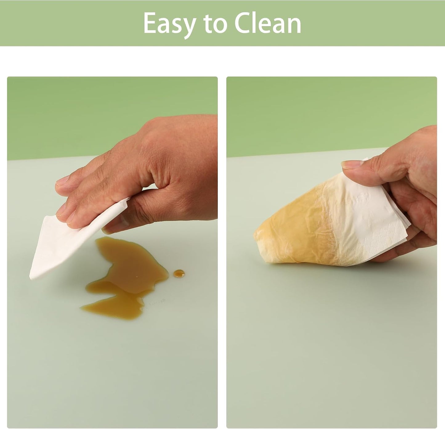 Large Silicone Mats for Kitchen Counter: 14” x 20”(1mm) Clear Non-slip Waterproof Countertop Protector Liner - Non-Stick Baking Mat - Heat Resistant Placemat for Pastry Translucent (2/Pack)