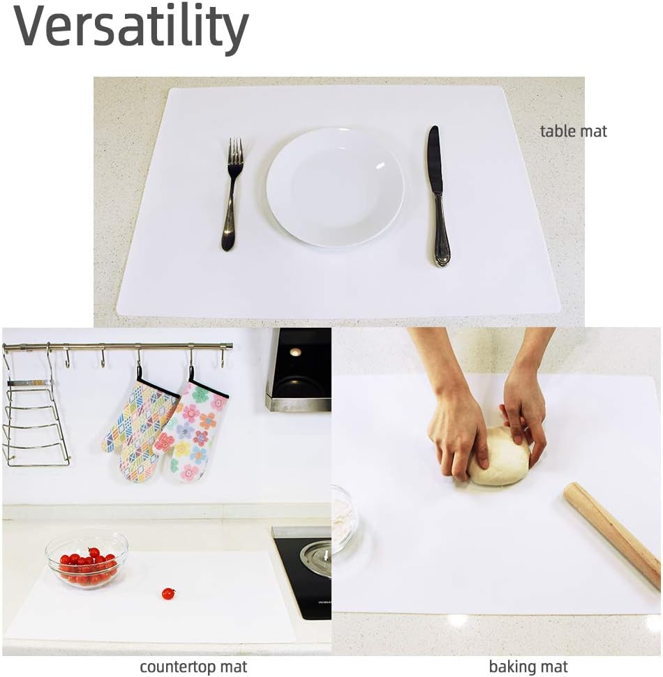 Webake Extra Large Silicone Mat For Countertop, Multipurpose Nonstick Heat Resistant Mat 23.6" x 15.7" for Baking, Rolling Dough, Fondant, Resin Expoxy, Craft, Jewerly (Red)