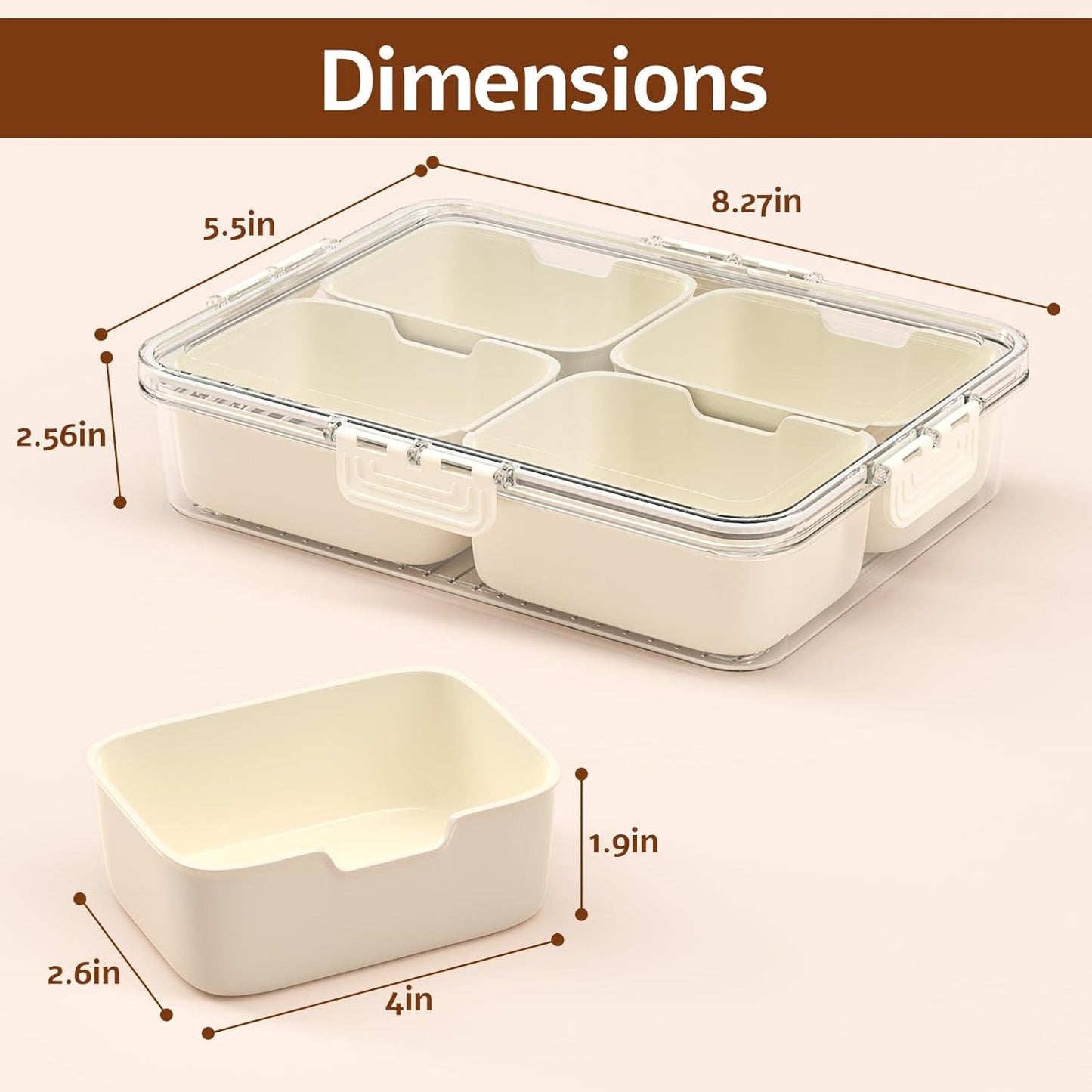 Snackle Box Container,2 Pack Divided Clear Snack Box Serving Tray with Lid and Handle,Charcuterie Board with Lid, Snack Organizer for Beach Picnic, Refrigerator Fresh, Party, Holidays and Travel