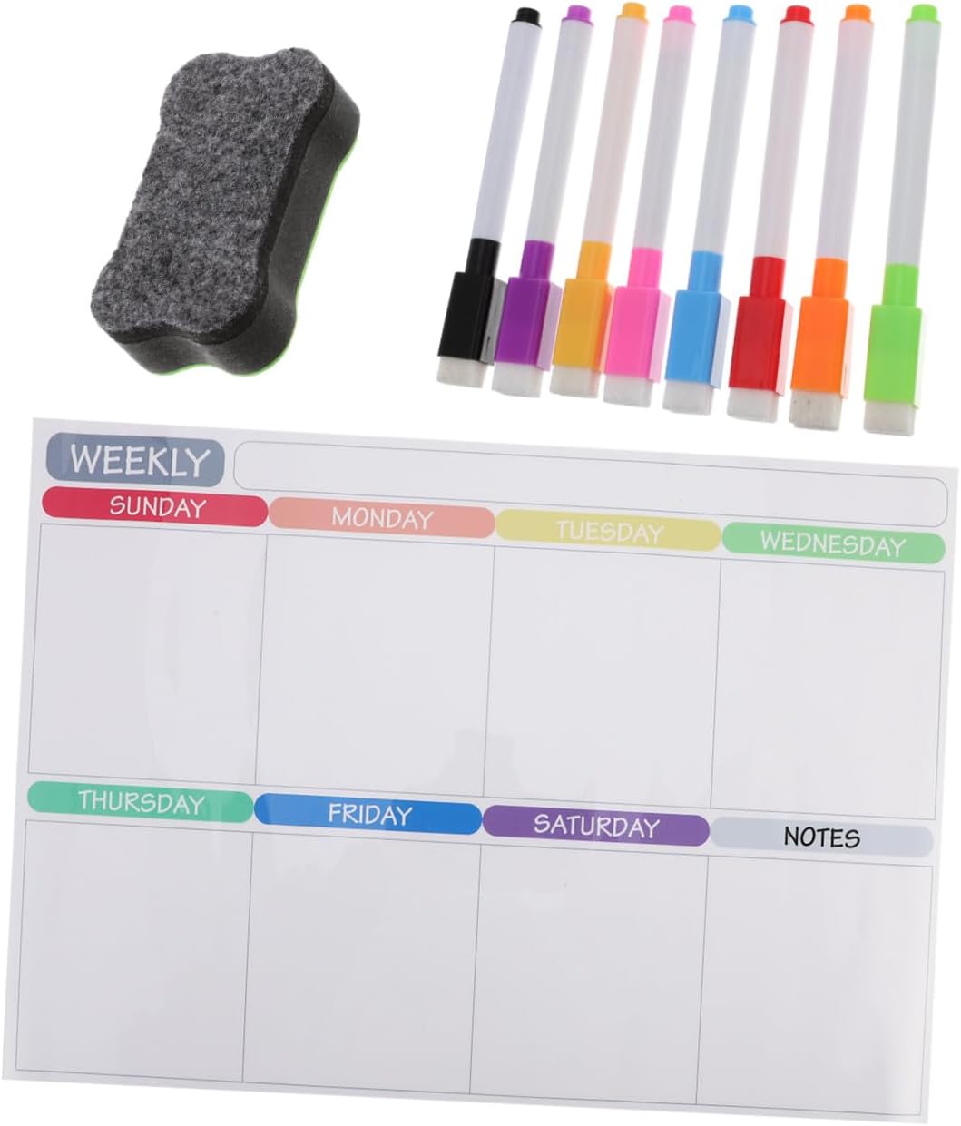 Holibanna 1set Magnetic Fridge Note Board Dry Erase Weekly Meal Planner Schedule Sticker for Organization Reusable Stain for Healthy Meal Tracking and Grocery Lists