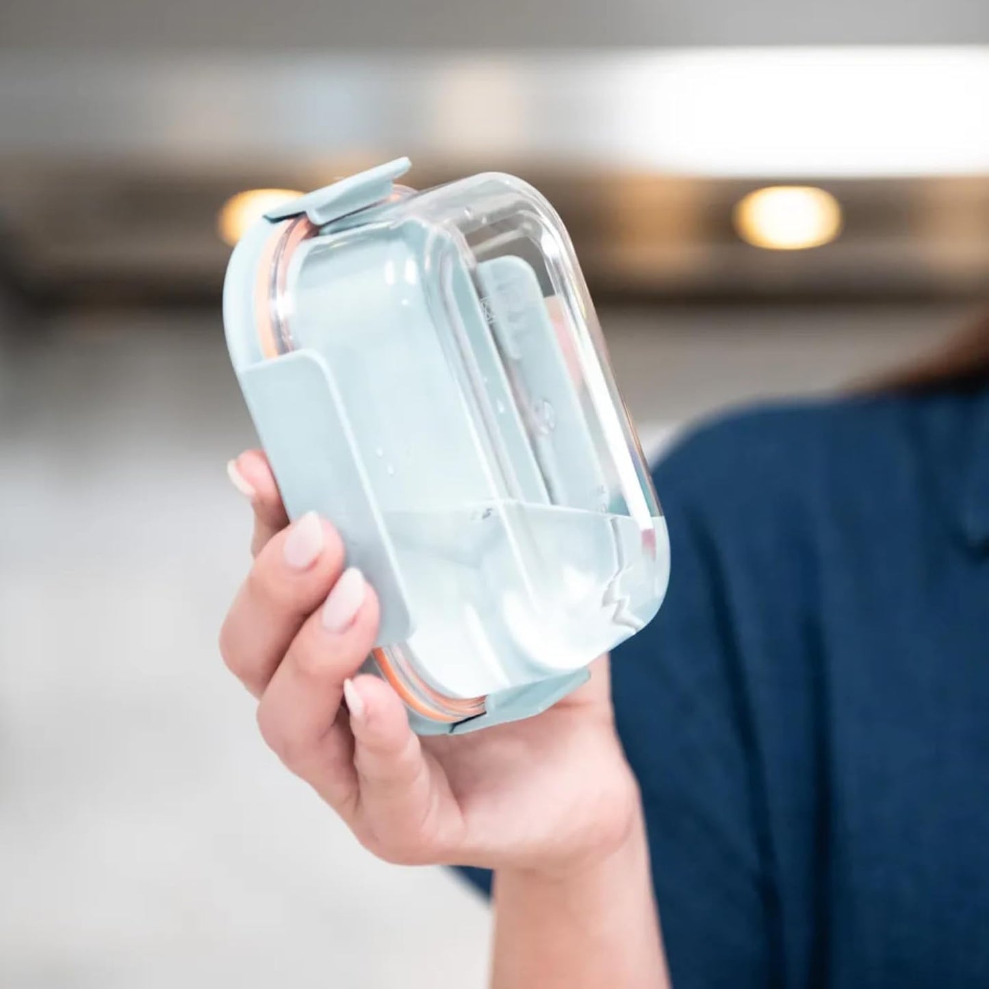 LocknLock LBF404RS5N Bisfree Modular Plus Food Storage Containers for Lunch, Meal Prep, Stackable, BPA-Free, Leakproof, Microwave, Dishwasher, Freezer-Safe, 10 Pieces, 5 Boxes and 5 Lids, Navy, 910ml