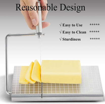 Cheese Slicer & Cheese Cutter, Stainless Steel for Block Cheese