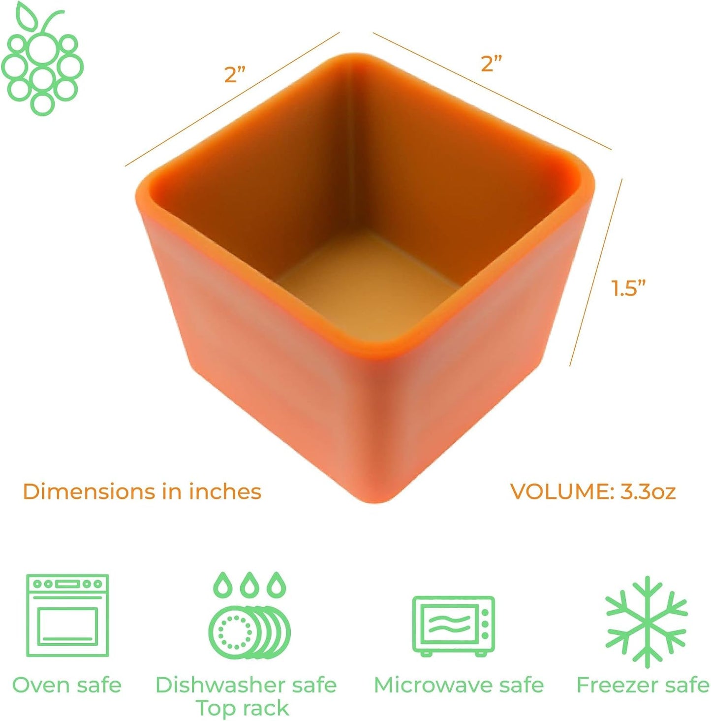 Square Silicone Lunch Box Dividers 12pcs - Bento Box Divider 2"x2"x1.5" - Cupcake Baking Cups - Bento Box Accessories Meal Prep Containers