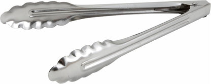 Winco Stainless Steel, Coiled Spring Utility Tong Heavyweight, 12-Inch, Medium