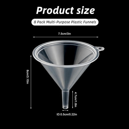 6 Inch Wide Mouth Plastic Large Funnels,Multi-Purpose Clear Funnels with with Reaching Spout for Water Bottles,Oils,Kitchen, Easy and Smooth Content Transfer