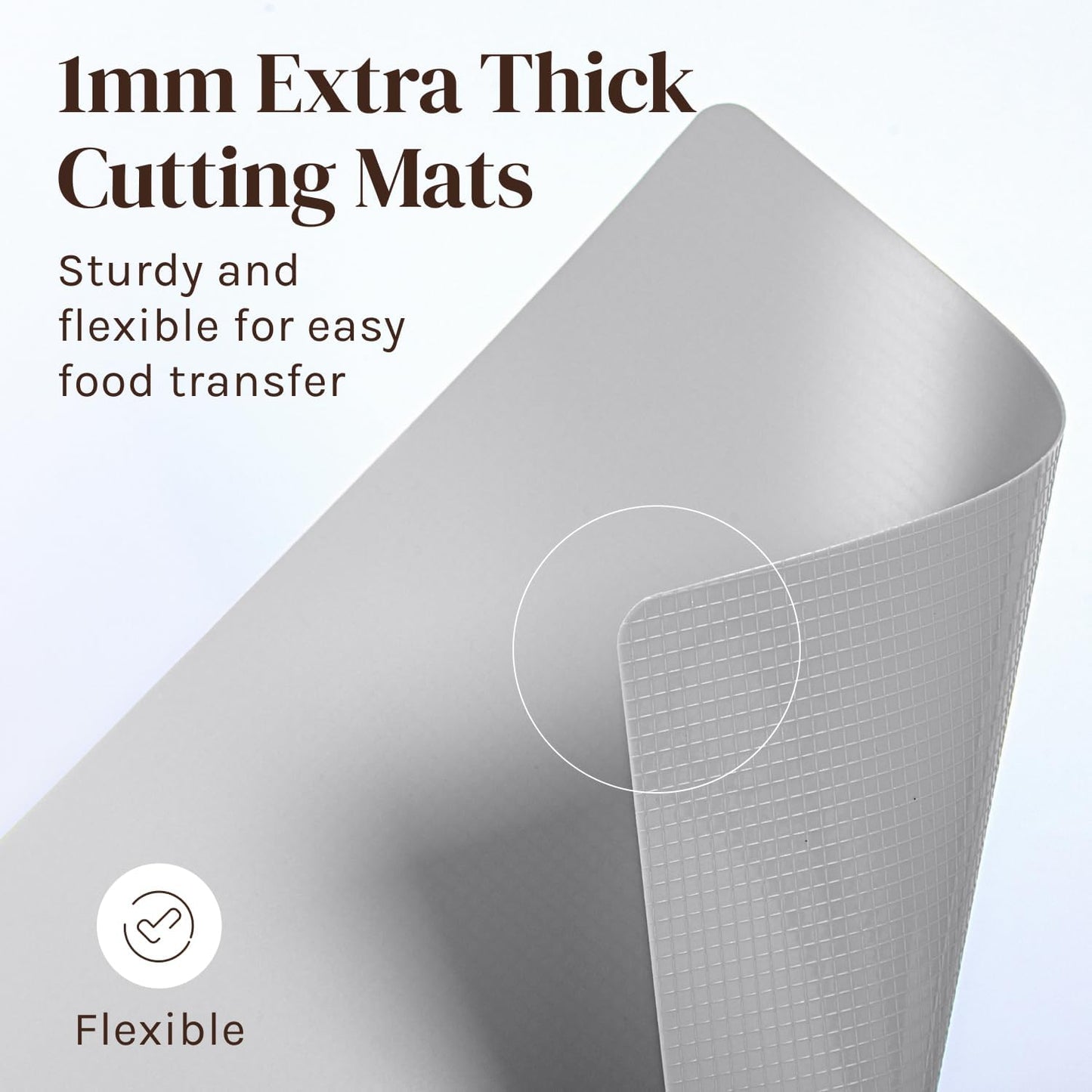 Extra Thick Flexible Plastic Cutting Board Mats, Set of 6 for Kitchen, BPA Free, Non-Slip Waffle Back, Dishwasher Safe Cutting Boards, Color Coded with Food Icons, 15x12 Inch - Cooler Kitchen