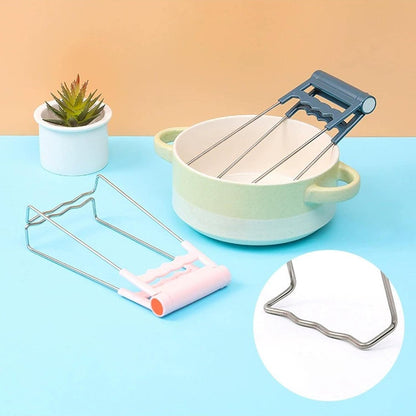 Yajuyi Dish Plate Clip Tongs Silicone Cooking Pinch Bowl Gripper Anti Hot, Pink Combo Set, 18.5x8.5cm