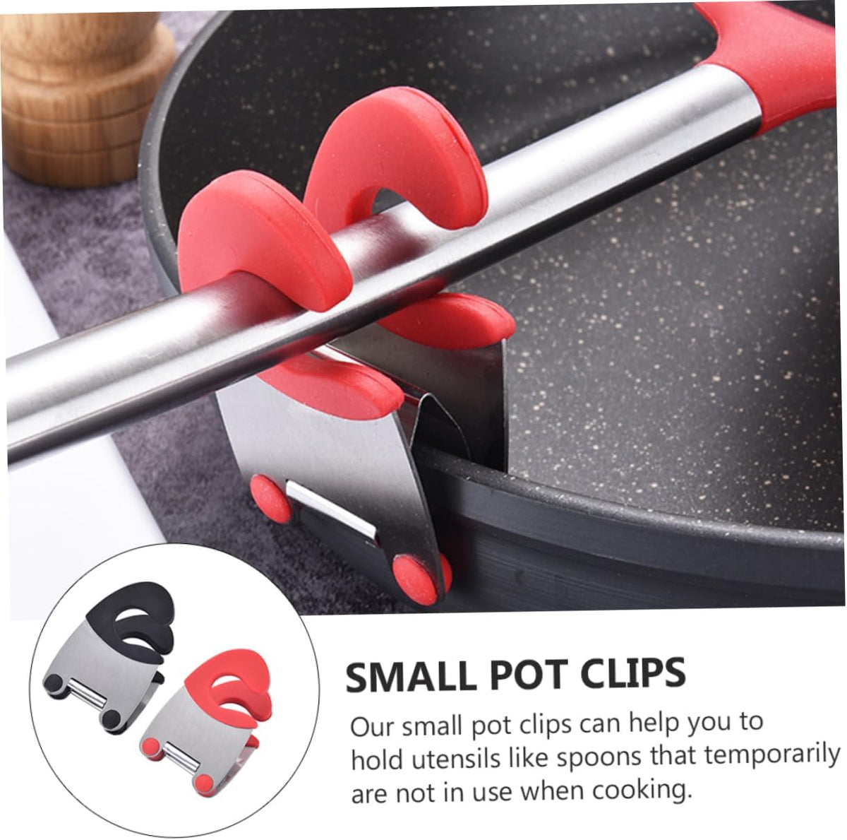 Stainless Steel Pot Clip Spoon Holder for Pot 4Pcs Kitchen Tool