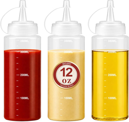 8oz Squeeze Bottles, Sauce Bottles, Squirt Bottle, Salad Dressing Bottle