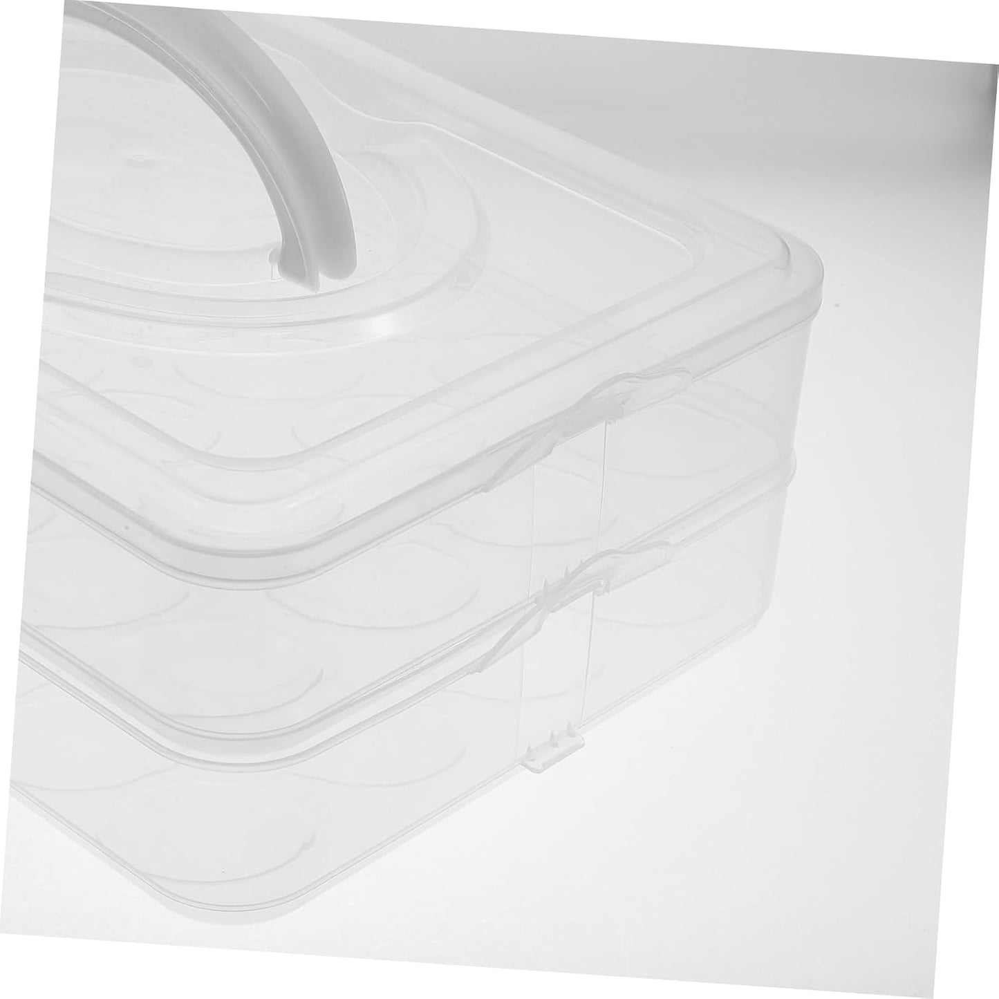 2layer Stackable Carrier with Lid Refrigerator Storage Box Portable and Secure Design for Parties and Kitchen Use Easy to Carry with Handle
