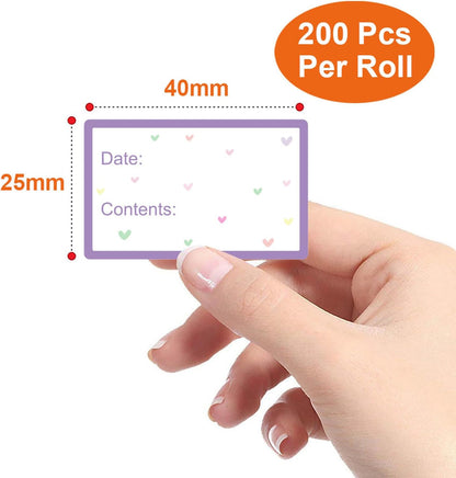 200 Sheets Food Date Label Stickers Handwritten Removable Adhesive Labels for Fridge Kitchen Pantry Food Storage Organization
