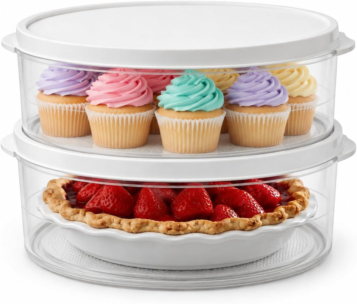 Evelots Pie Container with Lid, 11-Inch, Clear, BPA-Free