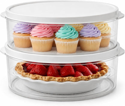 Evelots Pie Container with Lid, 11-Inch, Clear, BPA-Free