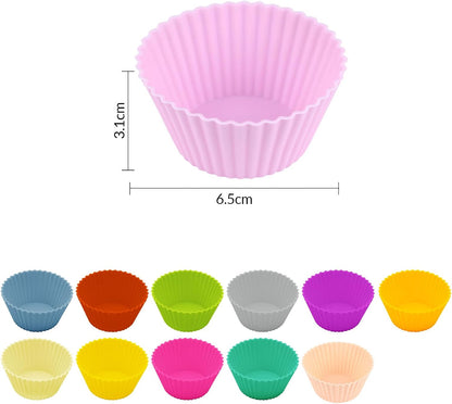6 pack Silicone Baking Cups, Reusable Muffin Liners Non-Stick Cup, Cake Molds Set,Cupcake Silicone Liner Cupcake Holder,Bpa Free (navy blue)