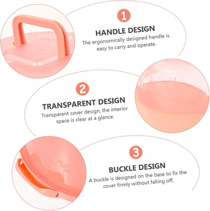 Portable Cake Carrier 9.84 Inch Transparent Plastic Cake Box with Handle and Lid for Household Baking Storage and Outdoor Transport