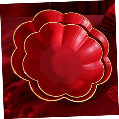 Alipis Wedding Themed Serving Tray Chinese Style Fruit Display Plate for Parties Desserts and Snacks Elegant Floral Design for Celebrations and Events for Weddings Showers and Birthdays