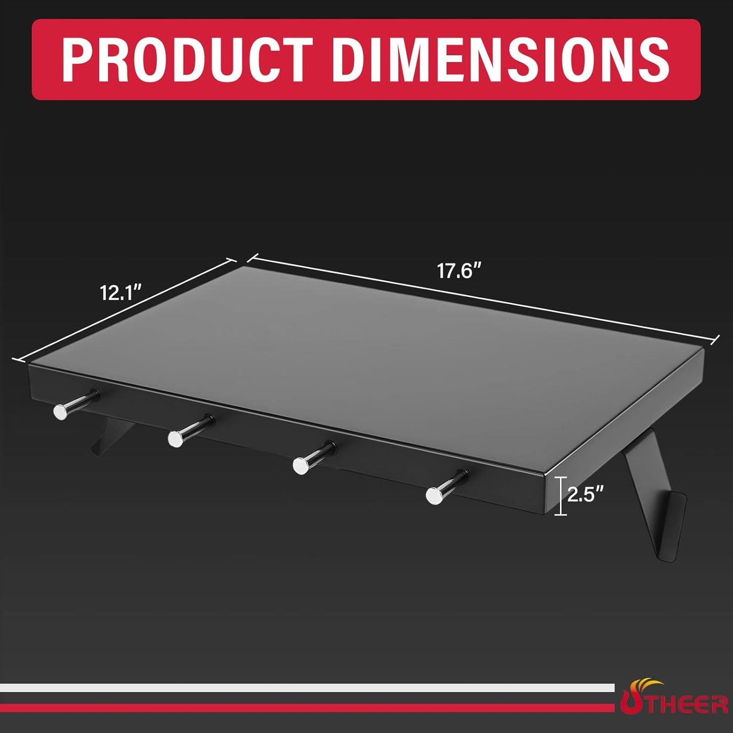 Upgraded Grill Table for Weber Kettle 22"/18"/26", Master Touch 22", Smokey Mountain, Recteq Pellet Grill RT-B380, Prep Station with Cutting Board, Basin, 4 Hooks, Shelf for Weber Kettle Accessories