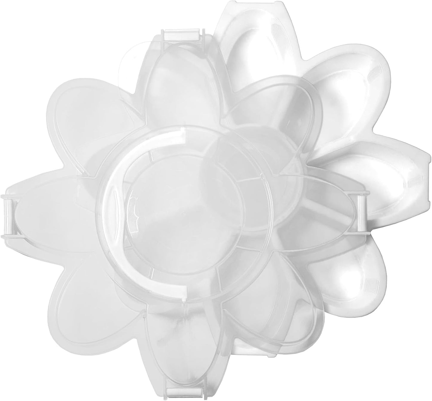 KOLORAE Flower Snack Serving Tray - 9 Compartment Party Platter with Dressing Cup for Chips and Dip, Fruits and Veggies - Game Day & Summer Entertaining Tray