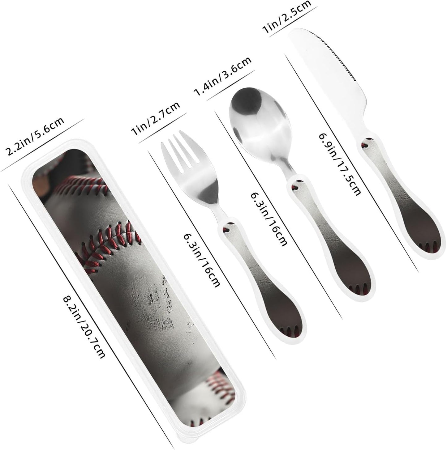 3-Piece Kids Silverware Set With Storage Case, Stainless Steel Reusable Children Safe Knife Spoon Fork Set Blue Lotus Floral Children Flatware Set For Kids Lunch Box