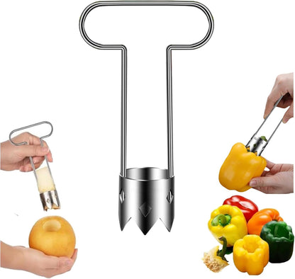 ANIS・KEBBR Stainless Steel Fruit Veggie Corer Tool Multi Use for Apple Bell Pepper Seed Remover Kitchen Gadget