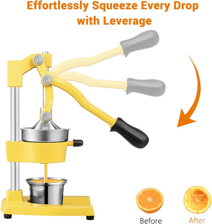 TONGCHANT Cast Iron Manual Juicer for Orange Lemon Citrus Fruit & Lime