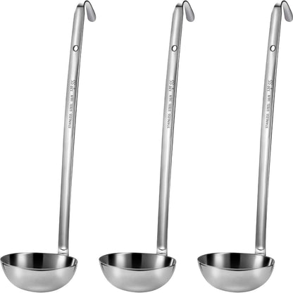 meekoo Stainless Steel Ladles Soup with Long Handle, 6oz