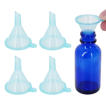 Mini Funnel 4-Pack for Lab Bottles, Sand Art, Perfume, Spice, Powder, Essential Oil, Recreational, Kitchen Food Grade Small Plastic (4colors)