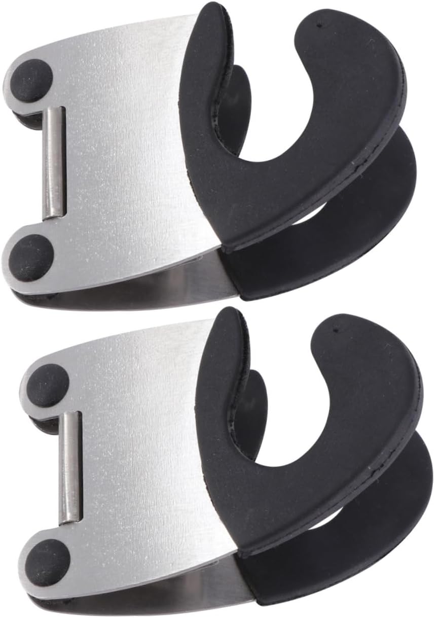 2pcs Stainless Steel Pot Clip Spoon Holder, Heat Resistant Kitchen Gadget