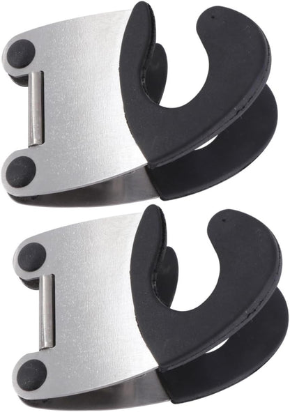 2pcs Stainless Steel Pot Clip Spoon Holder, Heat Resistant Kitchen Gadget