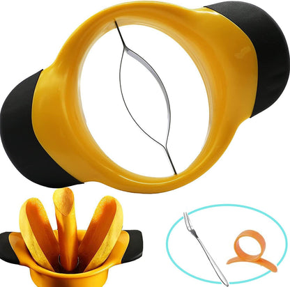 Sturdy Mango Slicer and Pit Remover Tool, Mango Splitter Fruit Cutter Mango Pitter with Ergonomic Grip Handle - Effortlessly Remove Pit and Divide