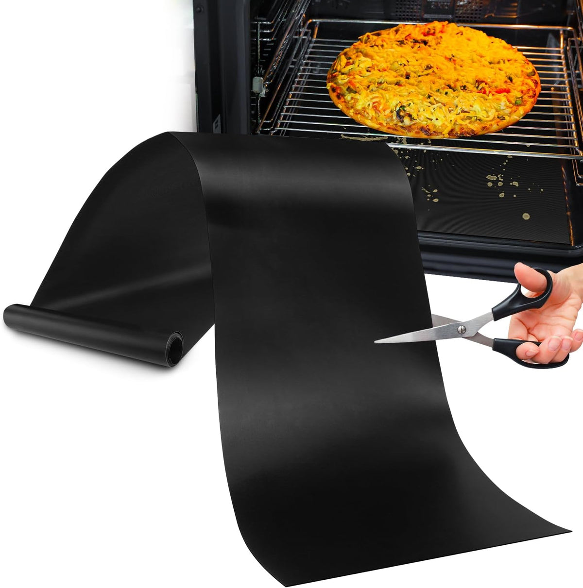 Oven Liners for Bottom of Electric Gas Oven, Reusable Non-Stick Teflon Protector Mat, Heat Resistant Grill Mats Outdoor, Easy to Clean Gas Stove Liners BPA and PFOA Free 23.6"x 15.7" Stovetop Cover