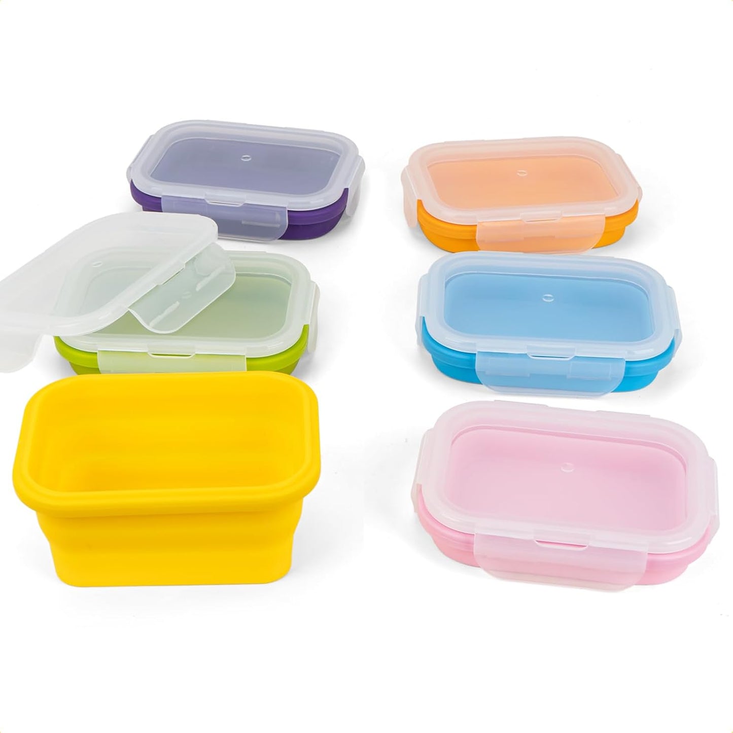 Collapsible Food Storage Containers with Lids, 4 Pack, 40 oz Silicone 1-Compartment Meal Prep Containers Reusable, Lunch Bento Boxes for Adults, Microwave Freezer Dishwasher Safe, BPA-Free, Black