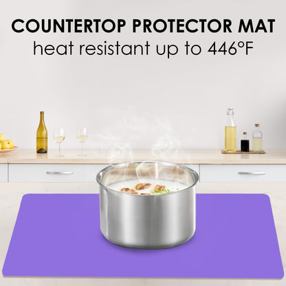 Extra Large Dark Green Countertop Mat - Silicone Table Kitchen Desk Mat - Non-Slip & Heat Resistant - Dinner Placemat Pastry Dough Rolling Mat - Colors A