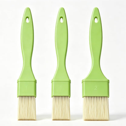 3 Pcs Pastry Brush Set, 1/1/2 Inch Basting Brush for Cooking and Baking, Heat Resistant Bristle Kitchen Brush with Hanging Hole for Oil, Butter, BBQ Sauce and Marinade（Green）