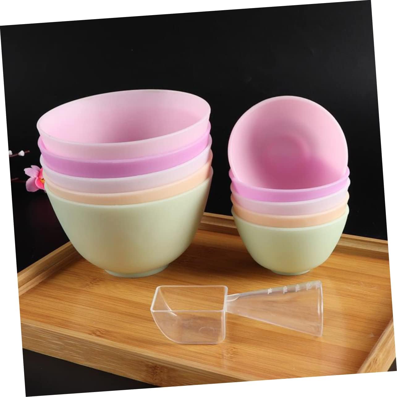 Didiseaon Odorless Anti-drop Silicone Mixing Bowl for Facial Masks Cooking Flexible Microwave Dishwasher Safe for Ingredients Sauces Medium Green