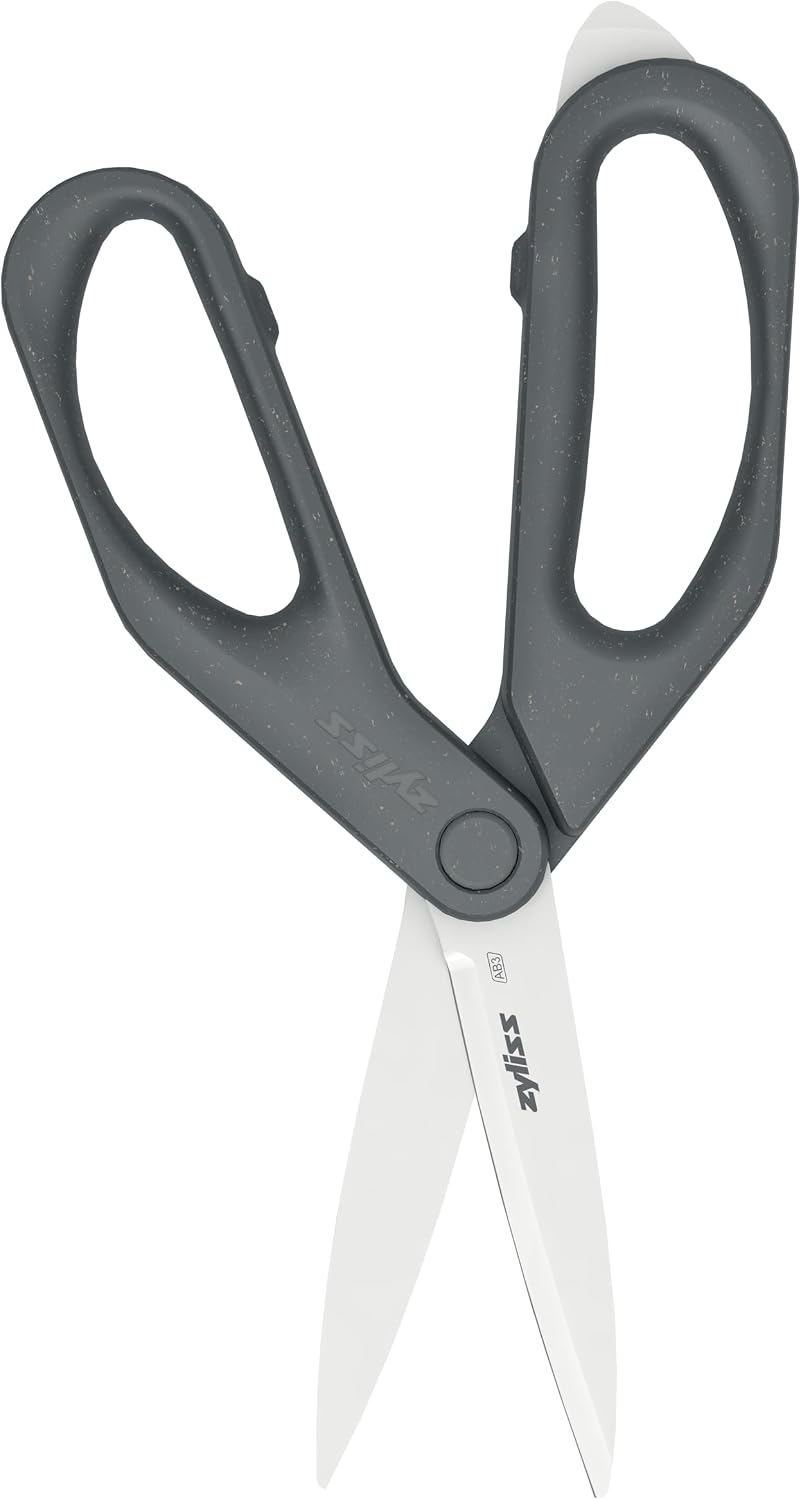 Zyliss Herb Snippers with Integrated Stem Stripper – Precision Blade Kitchen Scissors for Fresh Herbs, Parsley, Cilantro & Chives – Ergonomic Wheat Straw Handle, Left/Right-Handed, Dishwasher Safe