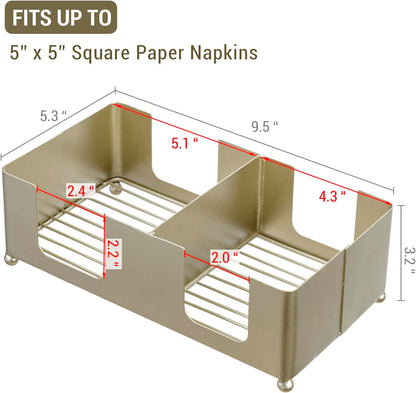 MyGift 2-in-1 Acrylic Napkin Holder with Salt and Pepper Shakers, Metal Vintage Scrollwork Dinner Table Paper Towel Condiment Holder with Rustic Solid Wood Base (Premium Clear Acrylic)