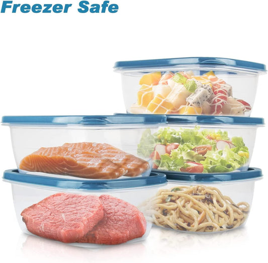 10PCS Food Storage Containers,Freezer Microwave safe,Food Container Sets,BPA Free Plastic Meal Prep Containers & Kitchen Set,Lunch Containers,use for School,Work and Travel,0.53 Quarts Per Box.