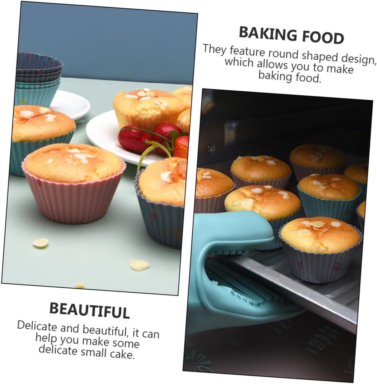 Jumbo Silicone Muffin Baking Cups Round Cake Mold Multi-purpose Baking Cups Easy Demoulding Non-stick for Diy