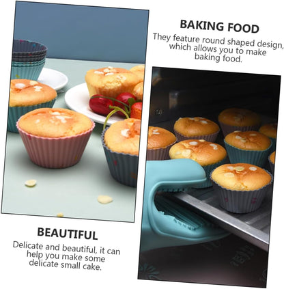 Jumbo Silicone Muffin Baking Cups Round Cake Mold Multi-purpose Baking Cups Easy Demoulding Non-stick for Diy