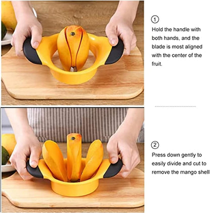 2Pcs Mango Slicer Splitter Pit Remover Bundle,Stainless Steel Mango Cutter