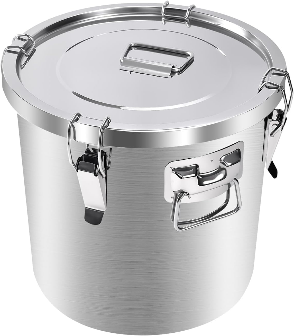 25lb Stainless Steel Containers with Lids, 12L/3.1gal 304 Stainless Steel Storage Containers, Metal Bird Seed Storage Container for Rice Flour Sugar Grain Coffee Bean Kitchen Jar
