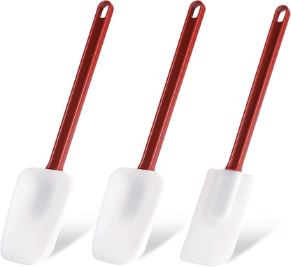 3 PCS Commercial Grade Heat Resistant Silicone Spatulas, 9.5-Inch Rubber Spatulas for Baking, Nonstick & BPA-Free