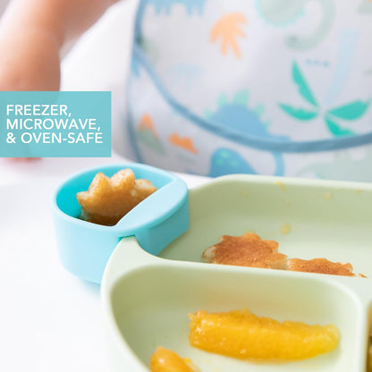 Bumkins Baby Silicone Little Dippers, Attaches to Bowls, Dishes and Plates, Sauce Cup, Holds Condiments, Dip, Puree, Toppings, Baby Led Weaning, Essential Feeding Supplies, Babies 6 Months Up, Pink