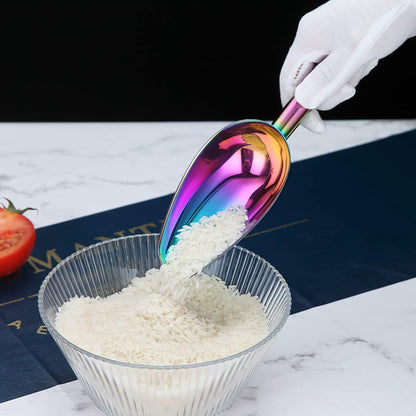 Berglander Stainless Steel Ice Scoop 6 OZ, Metal Ice Scooper For Ice Maker, Multipurpose For Candy Kitchen Bar Party Wedding Pet Animal Dog Food Scoop Beach Shovel (Silver)