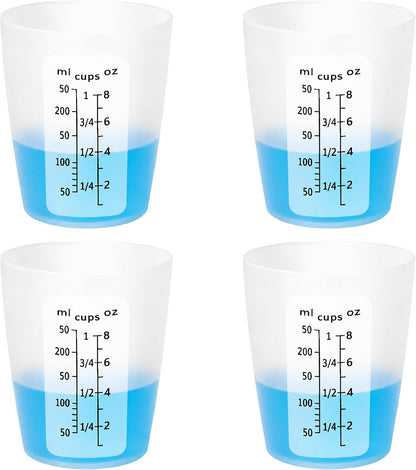Silicone Resin Mixing Measuring Cups for Resin Supplies, 600ml/20oz Bowl, 250 & 100ml Thickened Reusable Silicone Cups for Epoxy Mixing, with Stir Sticks and Pipettes, Jewelry Making